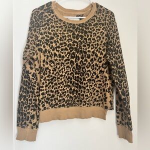 Current/Elliott Leopard Print Sweater - Tan and Black